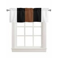 thumbnail image 1 of Faux Linen Valances for Windows Boho Black Brown and White Striped Tribal Farmhouse Style Curtains Valance Light Filtering Rod Pocket Small Window Treatment for Kitchen Living Room Bedroom 60x18In, 1 of 6