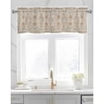 thumbnail image 1 of Faux Linen Valances for Windows Boho Vintage Tribal Style Flowers Curtains Valance Light Filtering Rod Pocket Small Window Treatment for Kitchen Living Room Bedroom 54x18In, 1 of 6