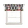 Faux Linen Valances for Windows Christmas Santa Claus Elk Xmas Tree
