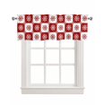 thumbnail image 1 of Faux Linen Valances for Windows Christmas Snowflakes Red and White Plaid Curtains Valance Light Filtering Rod Pocket Small Window Treatment for Kitchen Living Room Bedroom 42x18In, 1 of 6