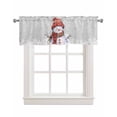 thumbnail image 1 of Faux Linen Valances for Windows Christmas Snowman with Cap Xmas Tree Snowflake Grey Curtains Valance Light Filtering Rod Pocket Small Window Treatment for Kitchen Living Room Bedroom 60x18In, 1 of 6