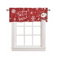 thumbnail image 1 of Faux Linen Valances for Windows Christmas Snowman Winter Showflake Red Curtains Valance Light Filtering Rod Pocket Small Window Treatment for Kitchen Living Room Bedroom 42x12In, 1 of 6