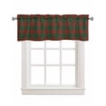 thumbnail image 1 of Faux Linen Valances for Windows Christmas Winter Vintage Farmhouse Red Green Plaid Curtains Valance Light Filtering Rod Pocket Small Window Treatment for Kitchen Living Room Bedroom 42x12In, 1 of 6