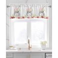 Faux Linen Valances for Windows Easter Watercolor Rabbit Flowers Wood