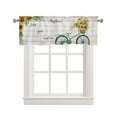 thumbnail image 1 of Faux Linen Valances for Windows Farm Sweet Bike Carry Sunflowers Wood Grain Curtains Valance Light Filtering Rod Pocket Small Window Treatment for Kitchen Living Room Bedroom 42x18In, 1 of 6