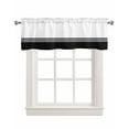 thumbnail image 1 of Faux Linen Valances for Windows Modern Art Black White Simple Striped Farmhouse Curtains Valance Light Filtering Rod Pocket Small Window Treatment for Kitchen Living Room Bedroom 42x12In, 1 of 6