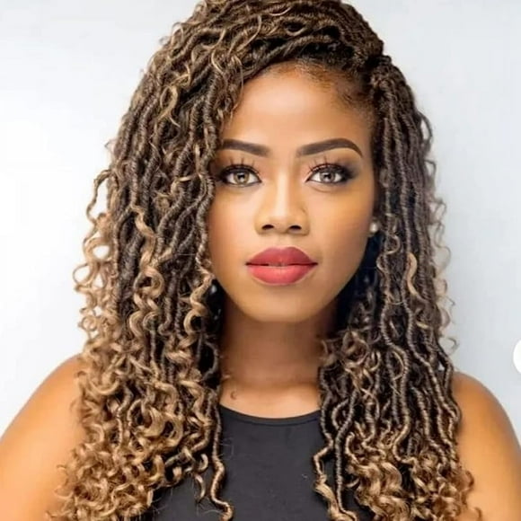 Faux Locs Crochet Hair 10 Inch Goddess Locs Ombre Grey Crochet Hair for Women 6 Packs Gray Soft River Locs Pre Looped Braids with Curly Ends Boho Hippie Synthetic Hair Extensions, 1b/grey