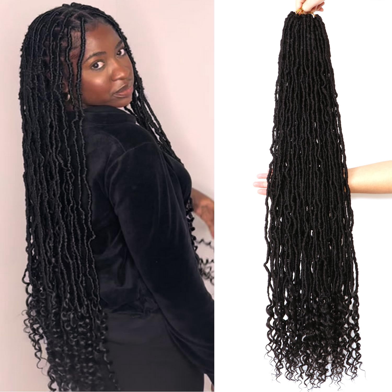 Faux Locs Crochet Hair-36 Inch 8 Packs Goddess Locs Crochet Hair for ...