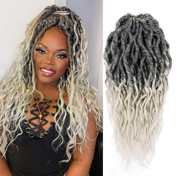 Faux Locs Crochet Hair 6 Packs Soft Locs Crochet Braids for Women Pre Looped Goddess Locs Crochet Hair 16 Inch Locs Crochet Braids with Curly Ends Synthetic Braiding Hair Extensions