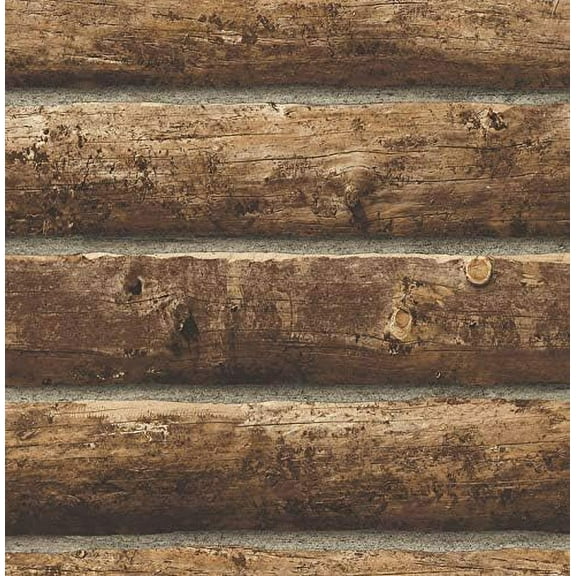 Faux Log Cabin Peel and Stick Wallpaper$$Tools & Hardware Other