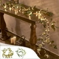 thumbnail image 1 of Faux Magnolia Garland with Lights Battery Operated Lighted Garland for Home Fireplace Mantle Holiday Decoration Indoor Festive Decor Topliu, 1 of 8