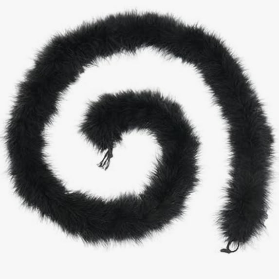 Faux Marabou Feather Boa - 2 Yards Black Boa Feather, Craft Feathers Scarf for Clothes Accessories Latin Wedding Dress Home Party Costumes Decoration,20 g Feather Boas