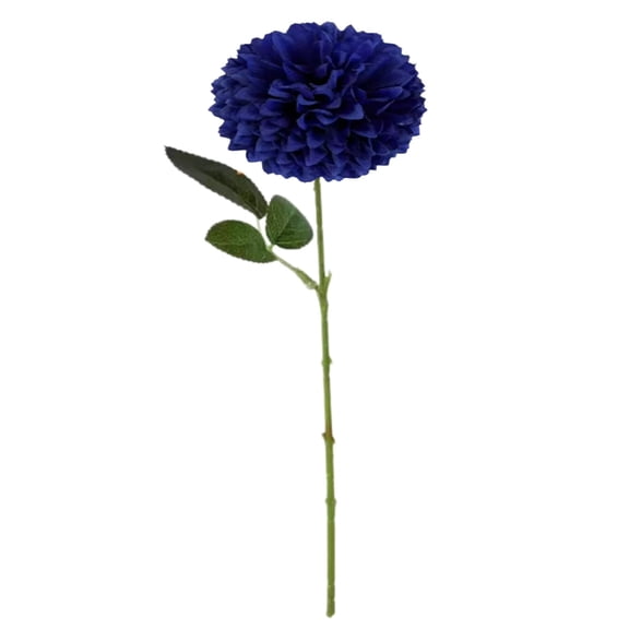 Faux Marigold Stems, 11-Inch Silk Pom Pom Flowers for Memorial Day Vase Fillers, Blue, 1Pc, Qtmrj