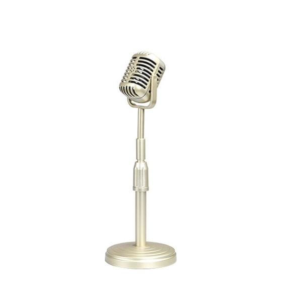 Faux Microphone Props Decorative Mic Nostalgic Photo Decoration Adjustable Height for Classical Photography Studio Decor