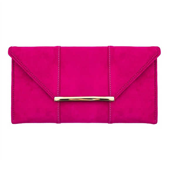 Faux Microsuede Envelope Clutch