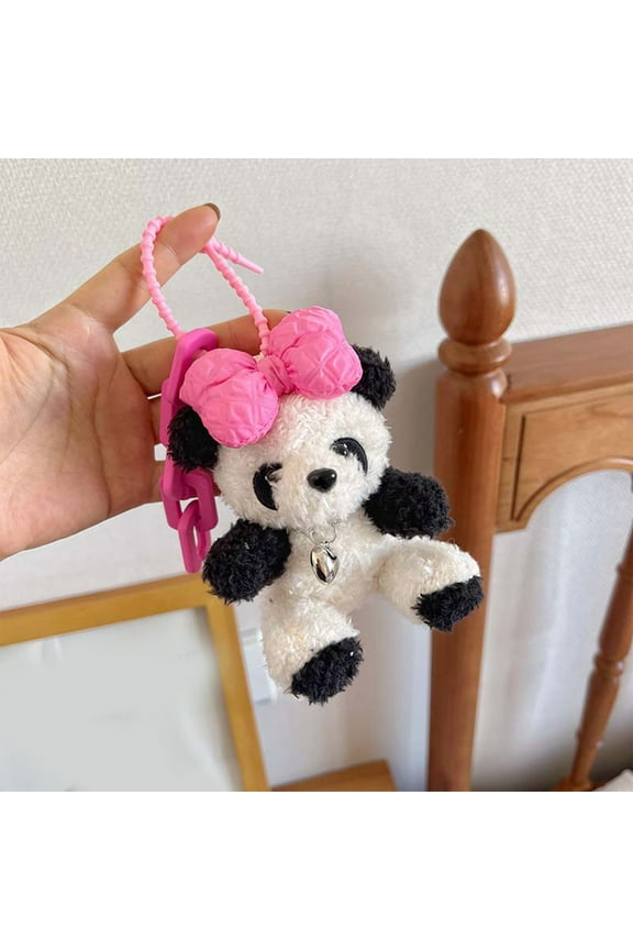 Faux Mink Bear Keychain, Cute Bag Charm Decor, Car Accessory Gift, Backpack Zipper Pull, Plush Toy Key Ring, Fashionable Cuddly Ornament