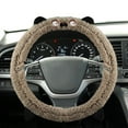 thumbnail image 1 of Faux Mink Fleece Steering Wheel Cover for Cars SUVs Trucks - Soft Warm Winter Grip Enhancer Non-Slip Water-Resistant Easy Installation Universal Fit, 1 of 5