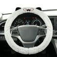 thumbnail image 1 of Faux Mink Fleece Steering Wheel Cover for Cars SUVs Trucks - Soft Warm Winter Grip Enhancer Non-Slip Water-Resistant Easy Installation Universal Fit, 1 of 5