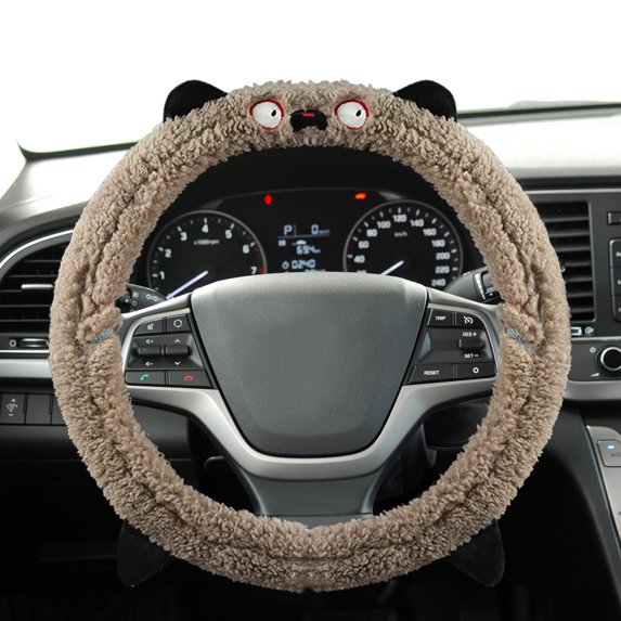 Faux Mink Fur Steering Wheel Cover for Cars SUV Trucks | Winter Warm Hand | Universal Fit 38cm | Anti-Slip Inner for Enhanced | Shed-Resistant Long-Lasting Polyester | Easy Install | Upgrade