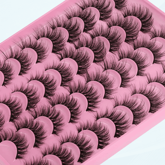 Faux Mink Lashes 3D Fluffy Fake Eyelashes Lashes Natural Look Wispy Lashes Bulk 20 Pairs Short False Eyelashes 4 Different Style Eye Lashes Pack