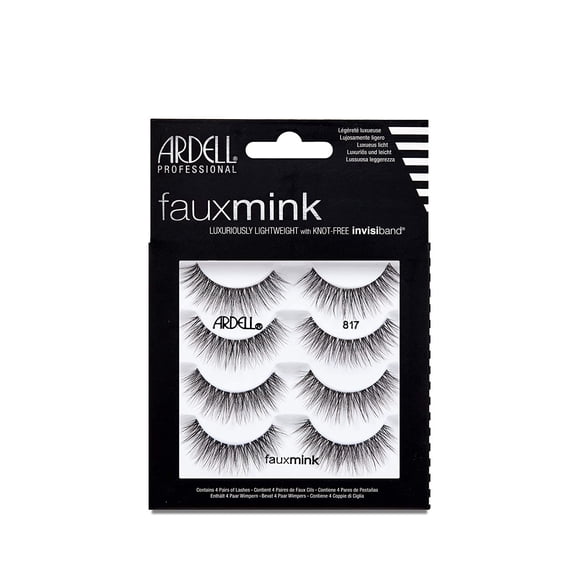 Faux Mink Lashes 815, Ultra-Soft, Natural Look False Eyelashes, Reusable Strip Lashes, 4 Pairs, 1 Pack