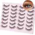 thumbnail image 1 of Faux Mink Lashes Fluffy Wispy Natural Look 14mm False Lashes Strip Clear Band 14 Pairs False Eyelashes 3D Full Dramatic Cat Eye Fake Eyelashes, 1 of 10