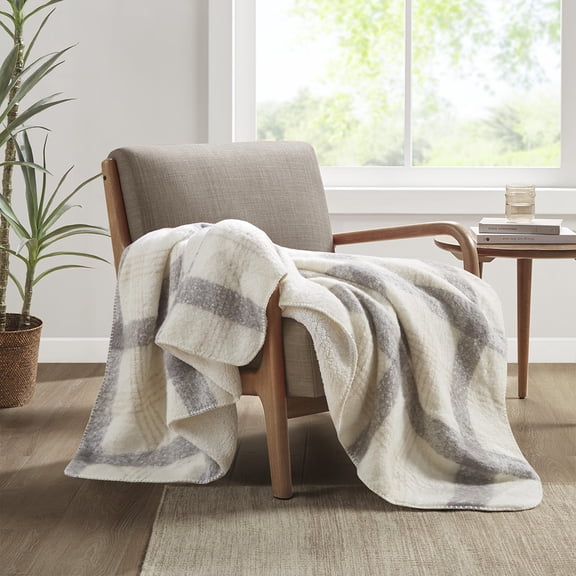 Faux Mohair to Sherpa Throw