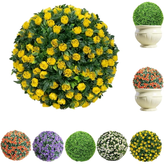 Faux Mum Garden Spheres, Wicker Park Garden Spheres, Artificial Mum Spheres, Faux Fall Mums Sphere for Outdoor Planters