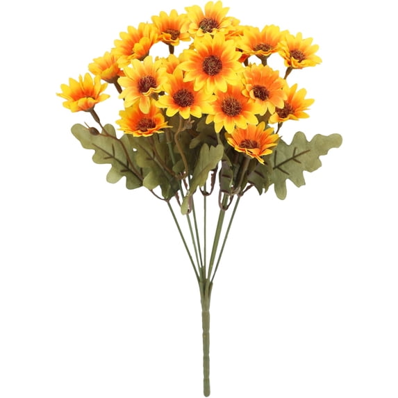 Faux Mums For Outdoor Planters, Fake Mums Fall Decor Flowers, 21 Bundles Faux Plants, Artificial Florals For Outside Garden, Porch, Window Box, Wedding And Farmhouse Home Decor