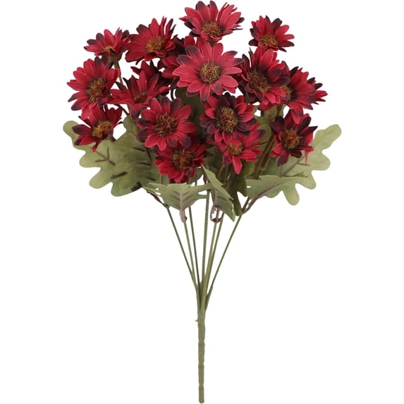 Faux Mums For Outdoor Planters, Fake Mums Fall Harvest Decor, 21 Bundles Artificial Flowers, Indoor Outdoor Faux Plants For Porch Window Box Wedding Farmhouse Decoration