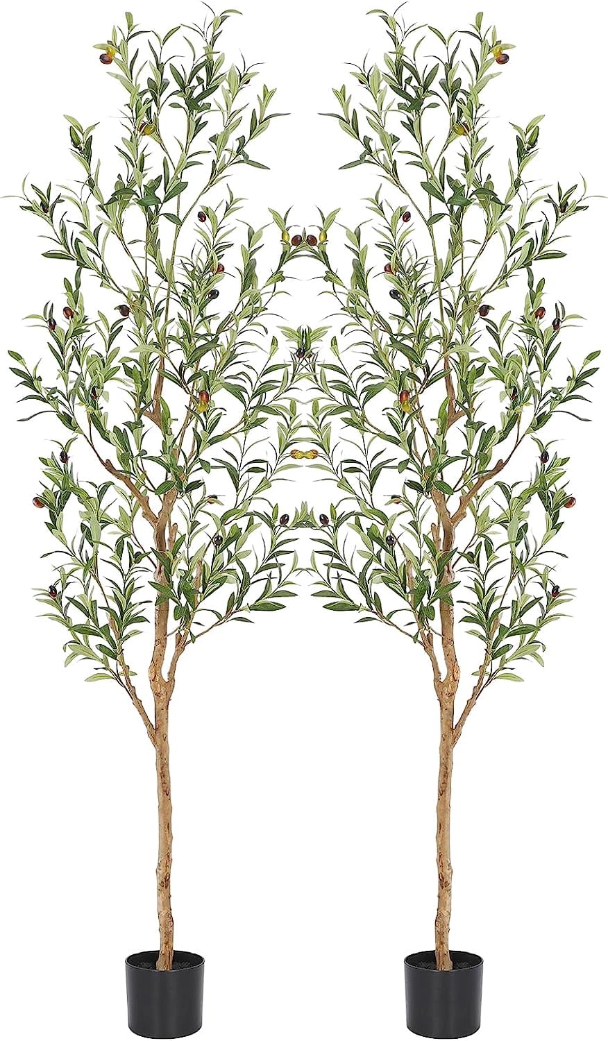 Faux Olive Tree 6ft，Olive Trees Artificial Indoor with Natural Wood ...