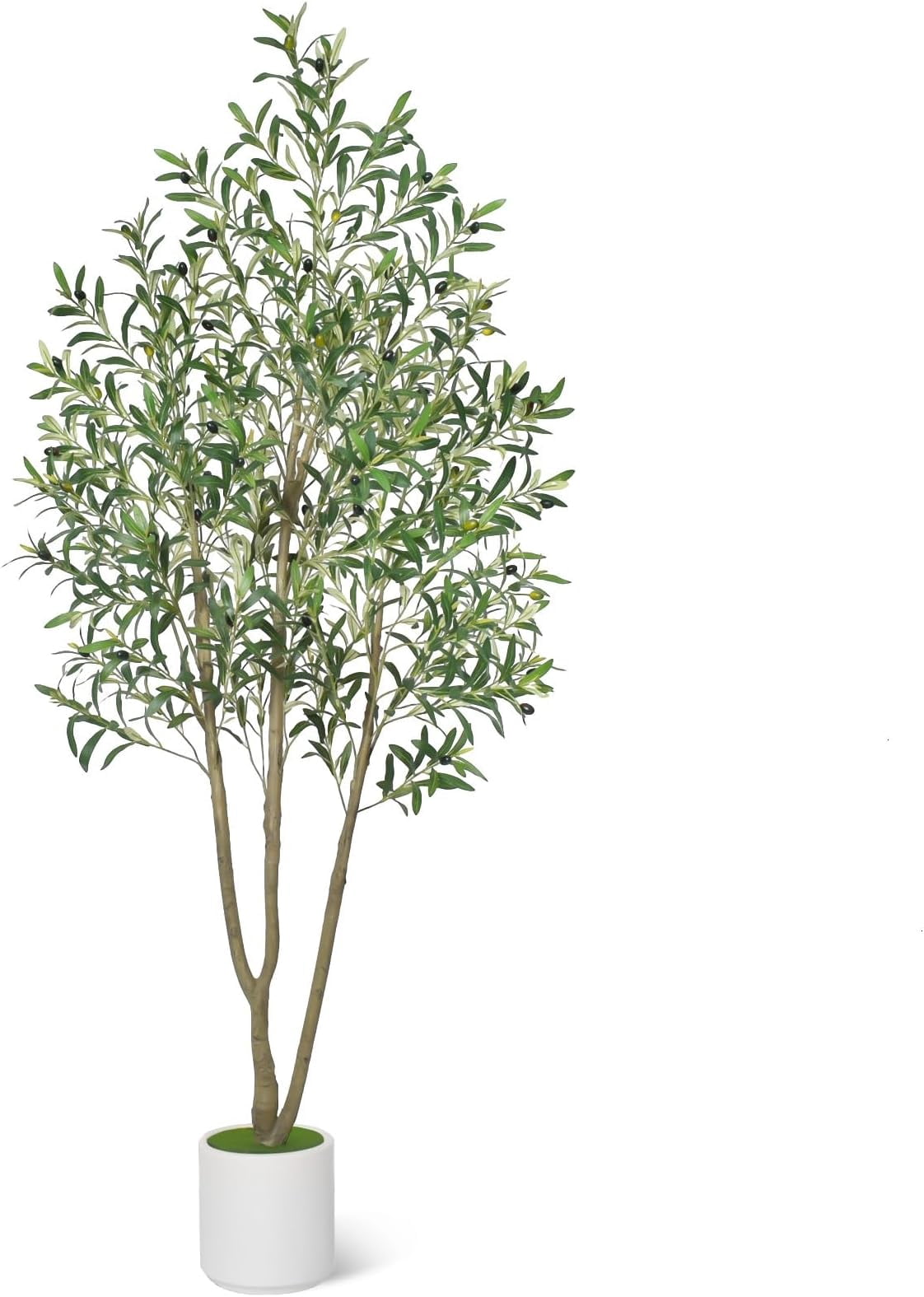 Faux Olive Tree 7FT Tall Olive Trees Artificial Indoor with White Tall ...