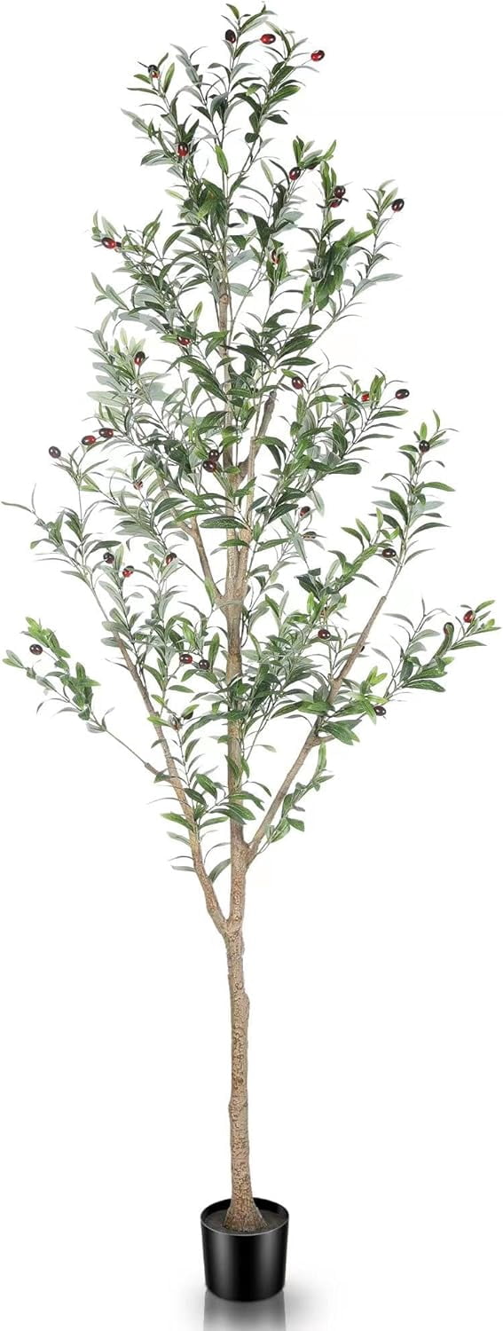 Faux Olive Tree 7ft - Tall Olive Trees Artificial Indoor - Large Fake ...