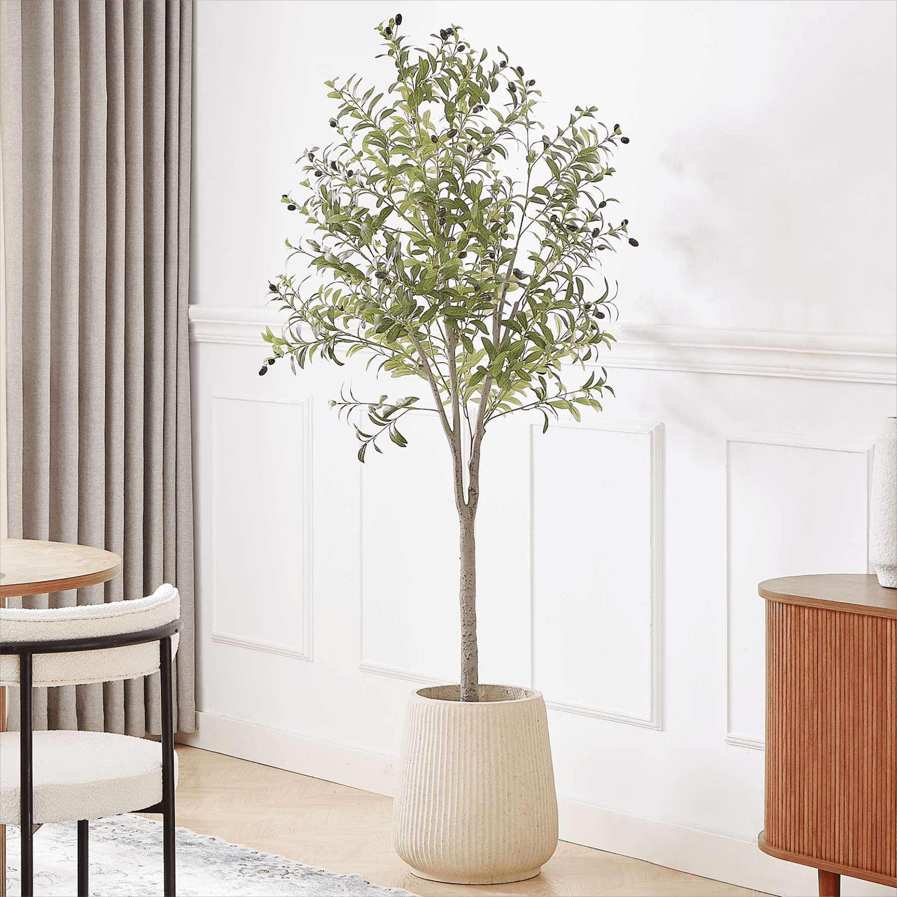 Faux Olive Tree Indoor 6ft Large Tall Artificial Plants Fake Tree for