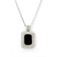 thumbnail image 1 of Faux Onyx Rhinestone Charm Necklace - Black - NE-10-004, 1 of 2