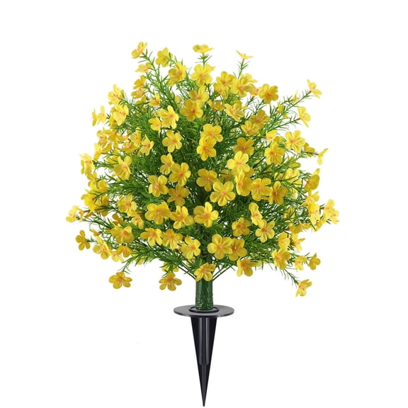 Faux Orchids Flowers UV Resistant, 24" Artificial Flowers Topiary Ball Trees with Ground Spike, Artificial Plants Flowers Grass Shrubs No Fade for DIY Wedding Party Home Kitchen Office Decoration