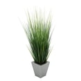 thumbnail image 1 of Faux PVC Grass in Square Zinc Planter Silver, 1 of 5