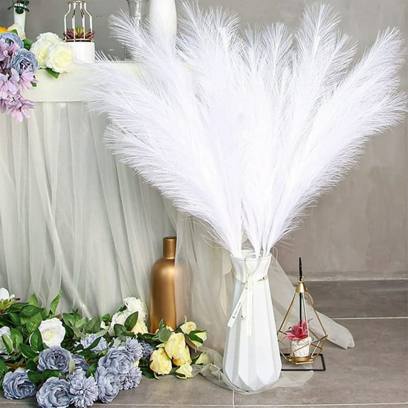 Faux Pampas Grass Artificial Flowers, 21.65 Inch Gothic Christmas Tree Decor, Contemporary Home Silk Floral Stalks
