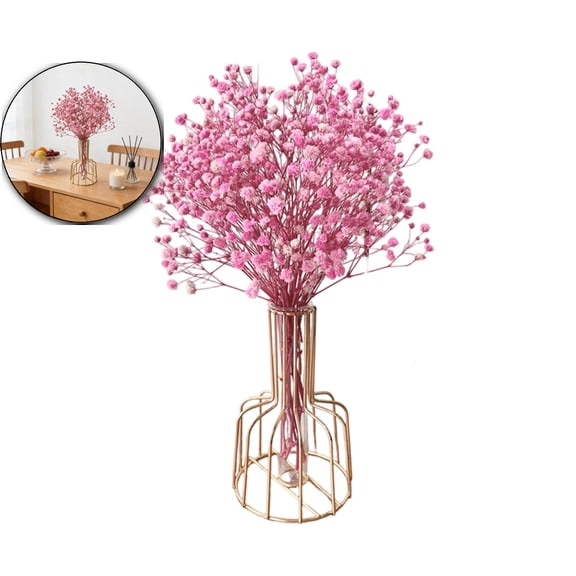 Faux Pampas Grass Bouquet – 12.6" Boho Artificial Dried Flower Stems with Vase for Wedding, Home & Table Decor – No Maintenance(with Vase)