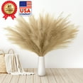 thumbnail image 1 of Faux Pampas Grass Bouquet (18 Branches/Stem) 6 Stems, 43” Tall Fluffy Toasted Wheat Boho Decor by EcoEarth, 1 of 6