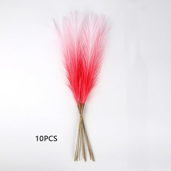 Faux Pampas Grass Decor, 10pcs Pompas Grass Flower Arrangement and Vase Filler, for Festival Wedding Birthday Party Decoration (Pink)