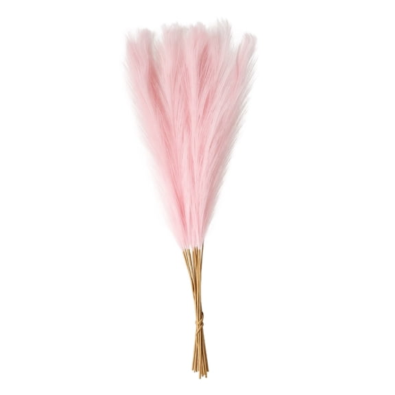 Faux Pampas Grass Pick with Feathered Plume Design, Single Bunch, Light Pink, for Christmas Tree, Decoration