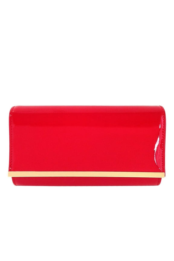 Faux Patent Leather Glossy Candy Clutch