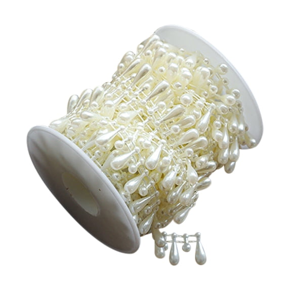 Faux Pearl Beads Garland, Pearl Bead Roll for Christmas Tree Decoration, Wedding Party Birthday DIY Decor