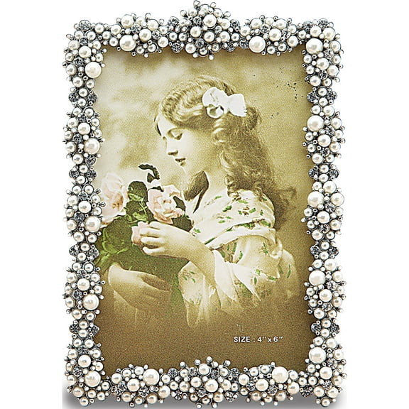 Faux Pearl Cluster Jewel-Tone 5X7 Photo Frame Designer Jewelry by Sweet Pea