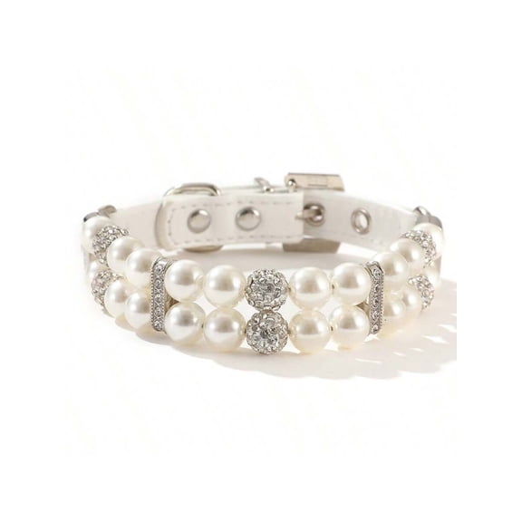 Faux Pearl Pet Collar – Elegant and Stylish Collar for Cats & Dogs, Perfect for Special Occasions