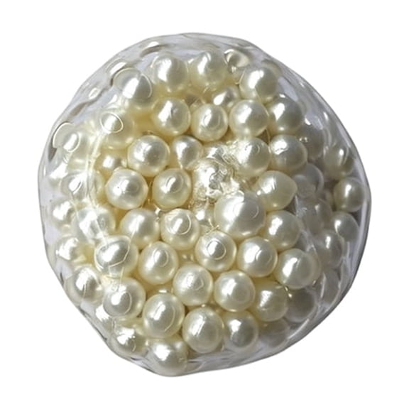 Faux Pearl Popping Ball Squeezetoy, Crunchy Bead Filled Slow Rising Stress Reliever, Novelty Sensory Fidget for Adults, Funny Decompression Squishy