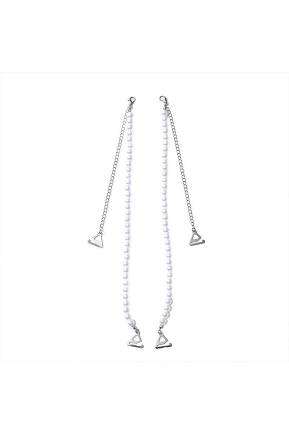 Faux Pearl Shoulder Straps Adjustable Faux Pearl Chain Underwear Strap Non-slip Bra Straps for Wedding Bridal Jewelry