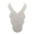 thumbnail image 1 of Faux Pearls Embroidered Tie Up Ribbon Bib Collar Statement Necklace, 1 of 5