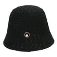 thumbnail image 1 of Faux Pearls Sun Hat Short Brim Floppy Summer Hats For Women Dome Fisherman Hat Femme Shade Hat, 1 of 8